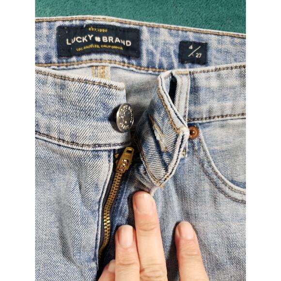 Lucky Brand Jeans Size 4 Womens Blue Stretch Pant Denim Mid Rise Ava Cropped - Picture 7 of 15